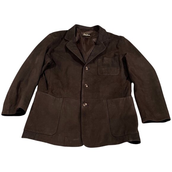 Neiman Markus Jacket Mens M Leather Suede Cafe Blazer Gentleman Academia Dandy - Picture 1 of 16